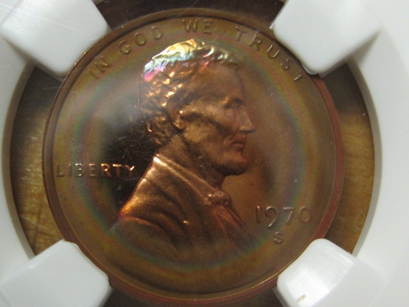 Six-Ring-Rainbow-1970-S-Proof-Lincoln-Cent-Grade-Guess