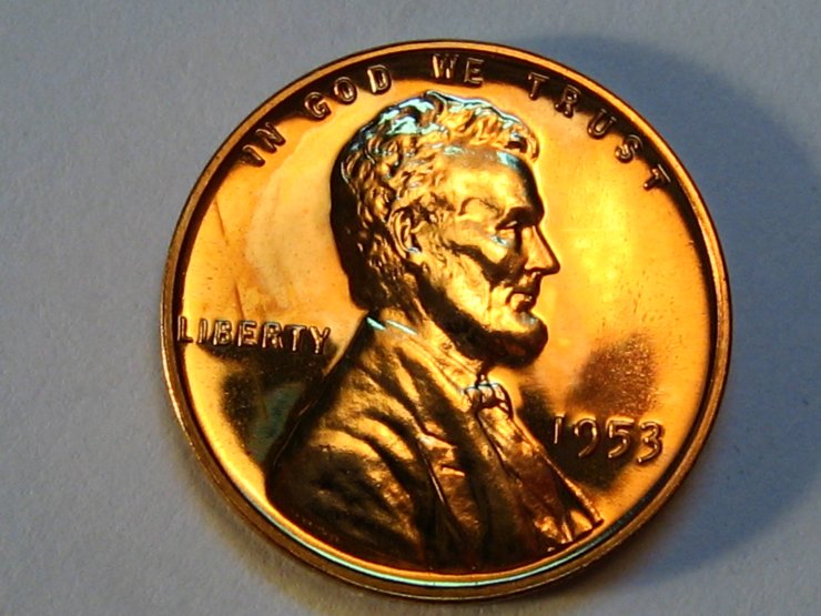 Monster-Toned-1953-Lincoln-Cent-Proof-PCGS-R/B-PF-64