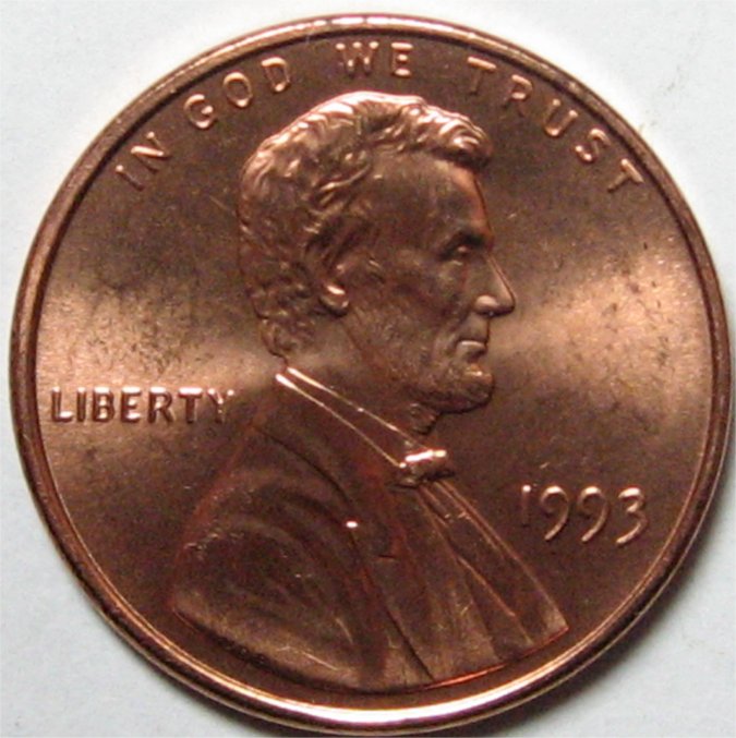 1993-Lincoln-Memorial-Cent-For-Grading