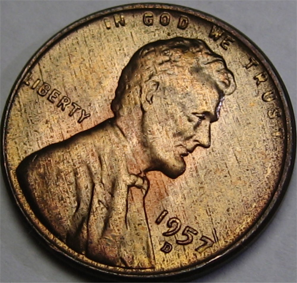 1957-D-Lincoln-Cent-Toned-Woody