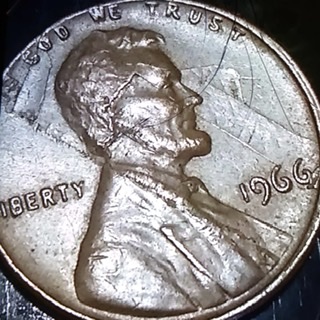 1966-Lincoln-Penny-With-A-Large-Die-Crack