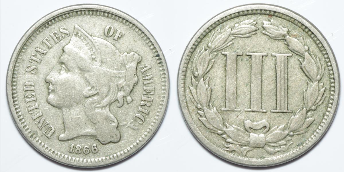 1866-3-Cent-Nickel---Raw