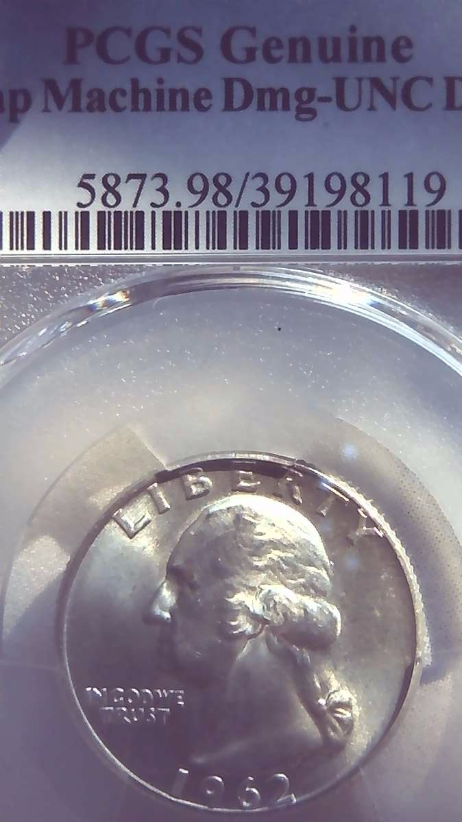1962-D-Washington-Quarter-PCGS-Genuine-Wrap-Machine-Dmg-Unc-Detail-?