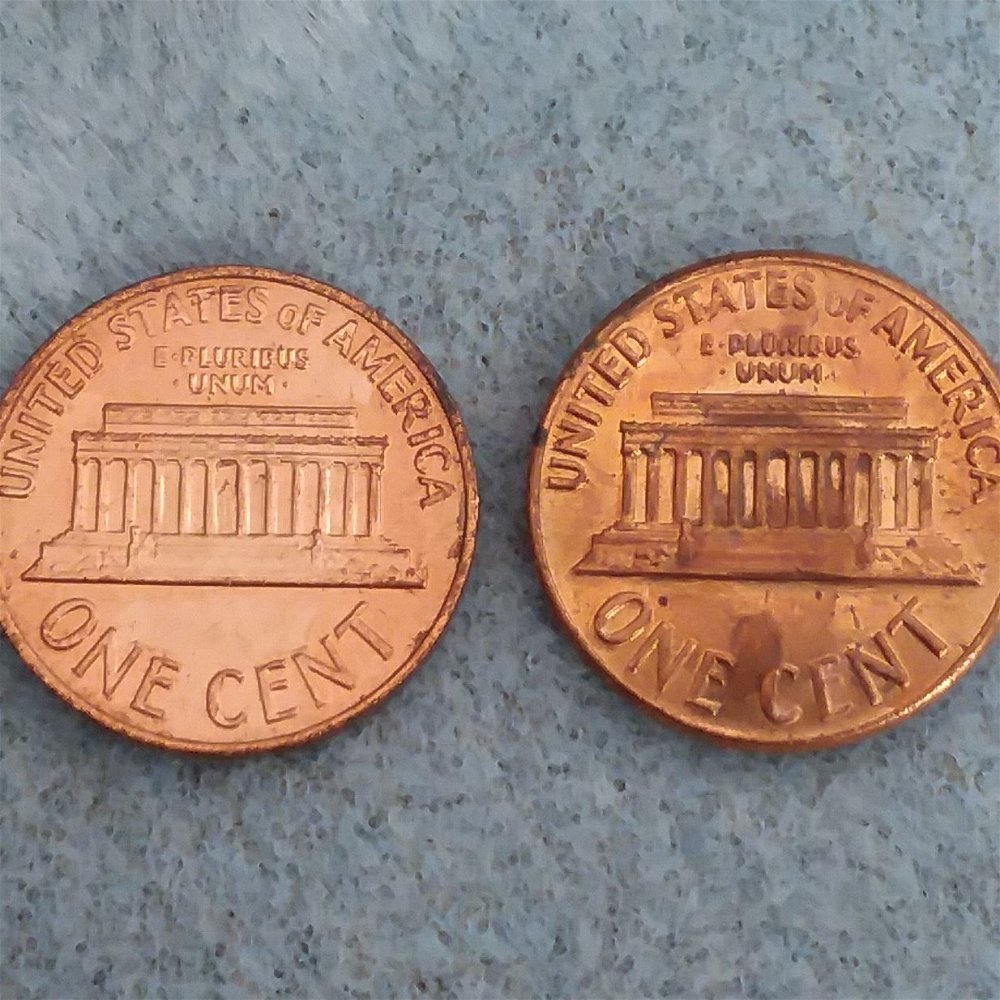 1969-Lincoln-Memorial-Penny-Thick-Colums,-Entire-Reverse