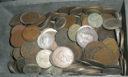 Cleaning--A-Misc-Box-Of-Coins