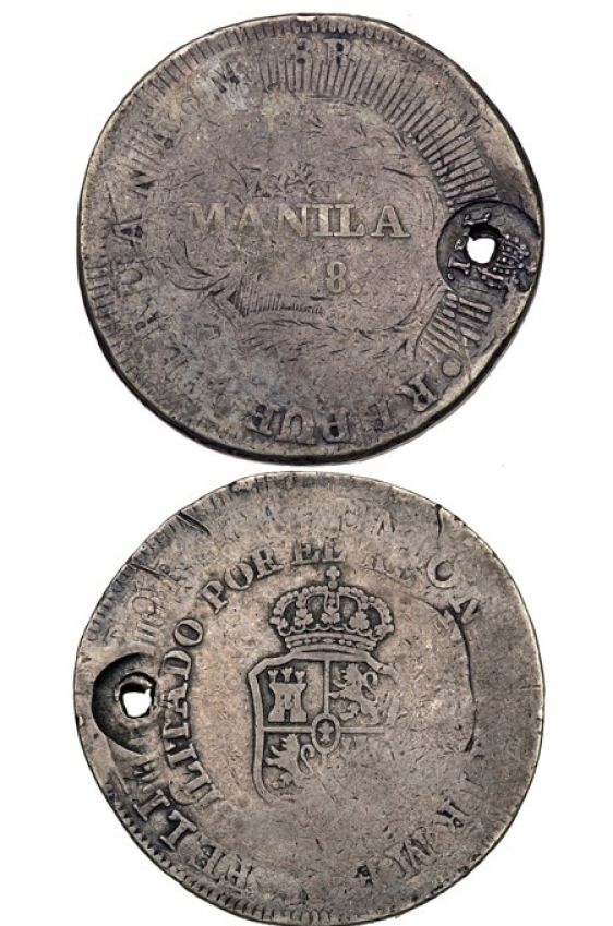 Spanish-Philippines-1828-2-Reales--With-Yii-Countermark