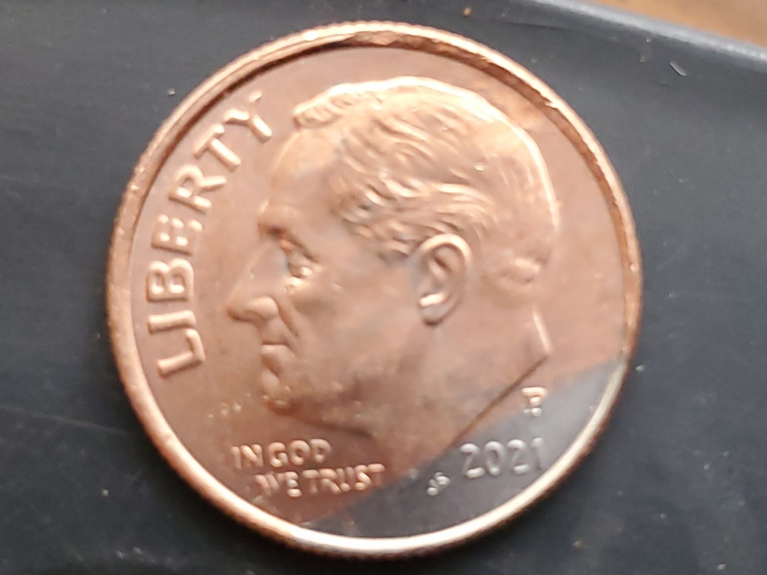 2021-P-Dime-Error:-Missing-Almost-All-The-Silver-On-Front