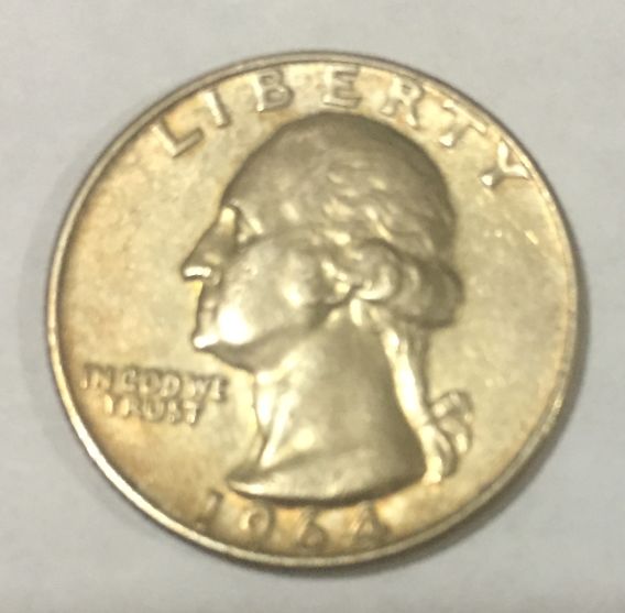 1964-D-Quarter-Toned-On-Obverse