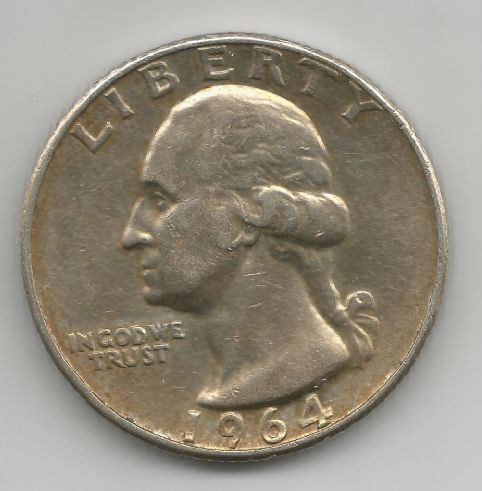 1964-D-Quarter-Toned-On-Obverse