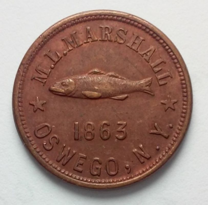 Civil-War-Token-Oswego,-NY-Fish-And-Tackle....-And-Wait-For-It-Rare-Coin!