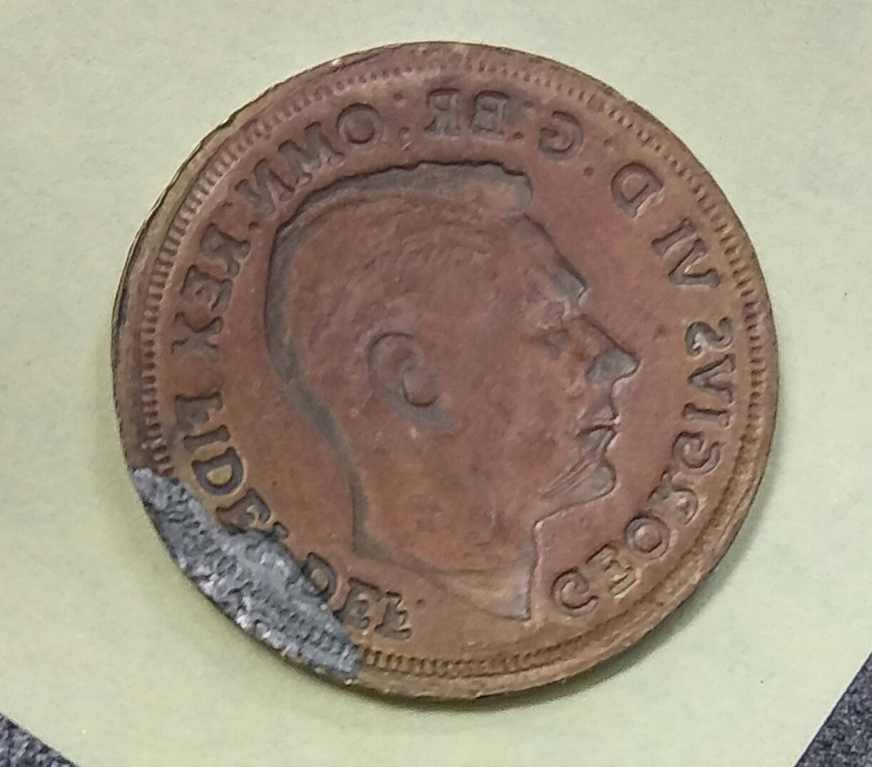 King-George-Coin-Possibly-An-Error-Coin---Struck-Through-Capped-Die
