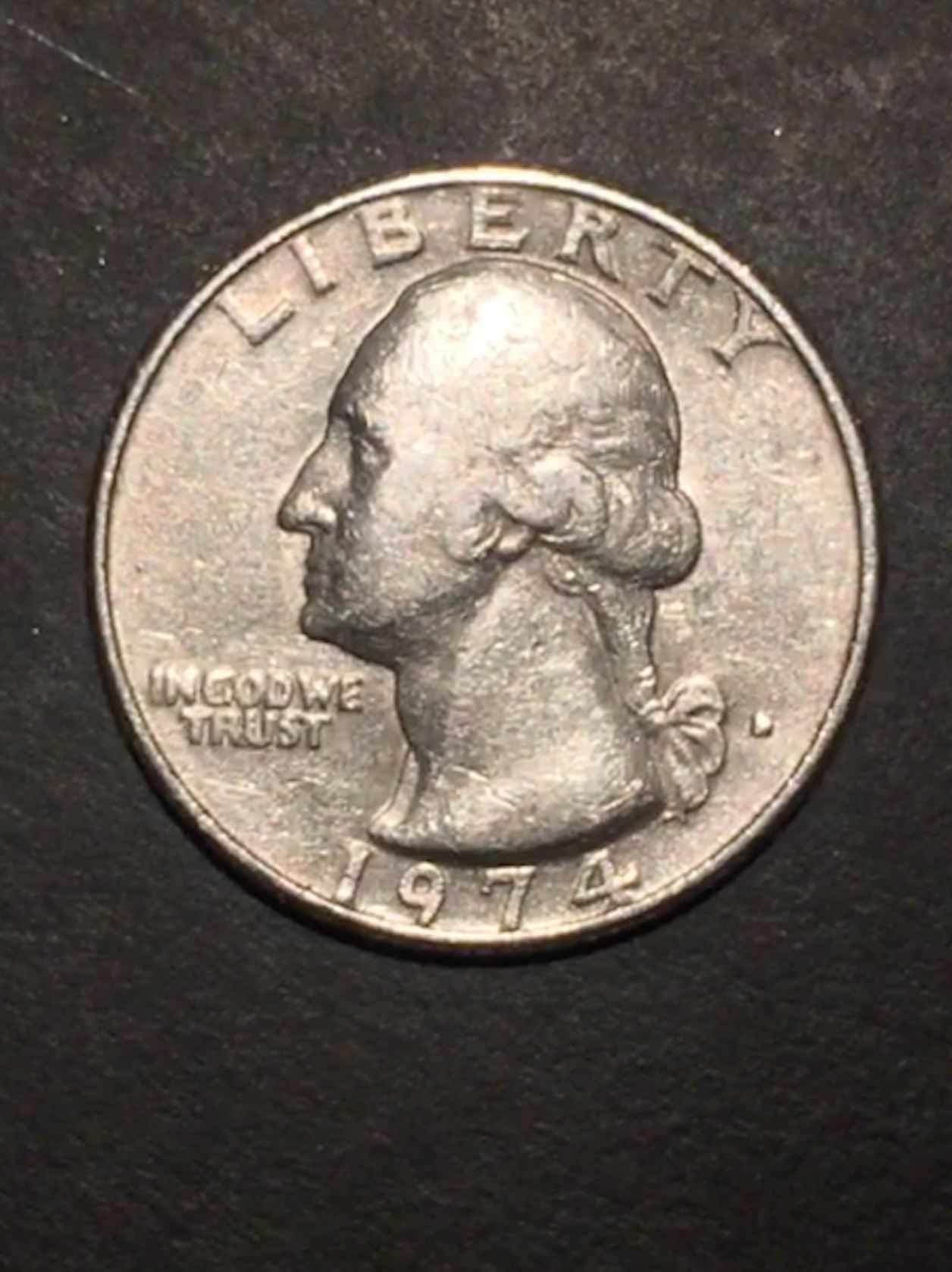 1974-Quarter:-Reverse---Faded-Tail-And-Wreath