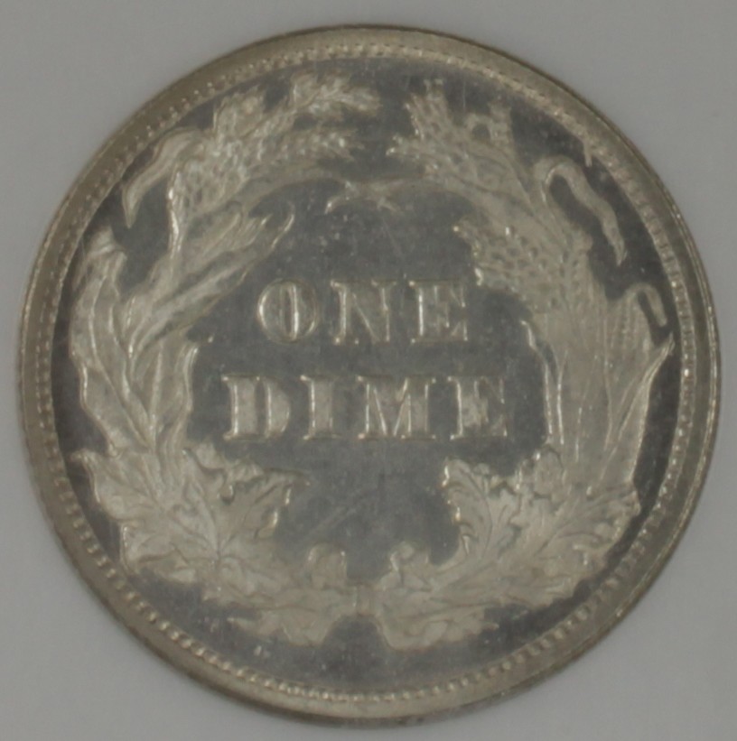 1877-Seated-Liberty-Dime,-Graded-MS-66-By-NGC