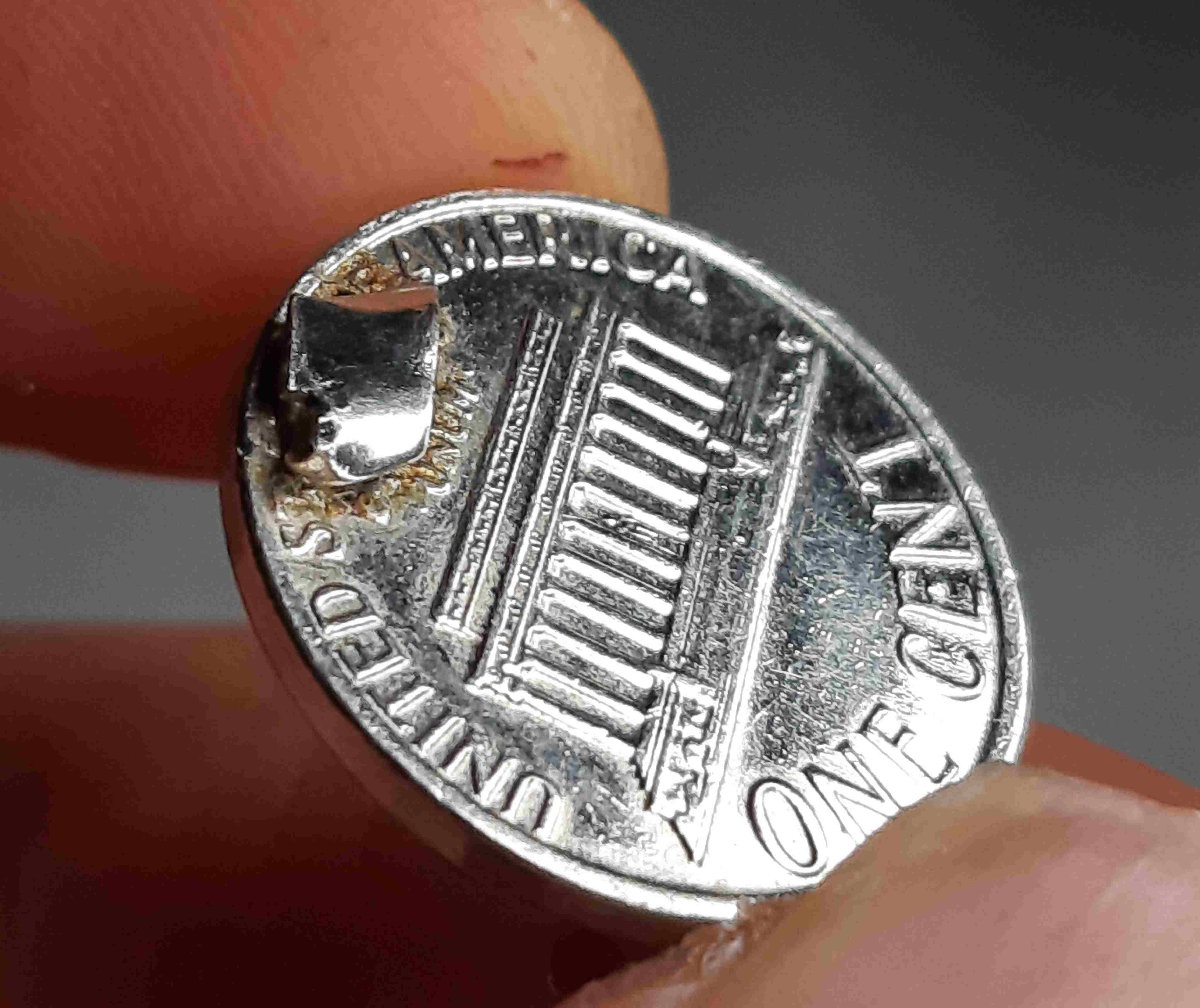1978-Cent---Silver-Color-Wi/-Metal-Piece-Stuck-On-It---Mint-Error-Or-Na?