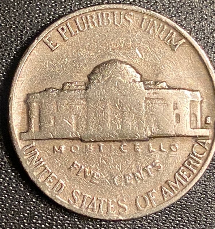 1940-S-Nickel----Missing-N,-I-And-Doubling-In-The--Second-L-In-Monticello