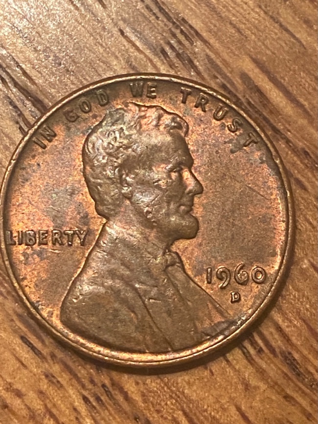 1960---Lincoln---Small-Date-W/Crud-Chips-On-Obverse