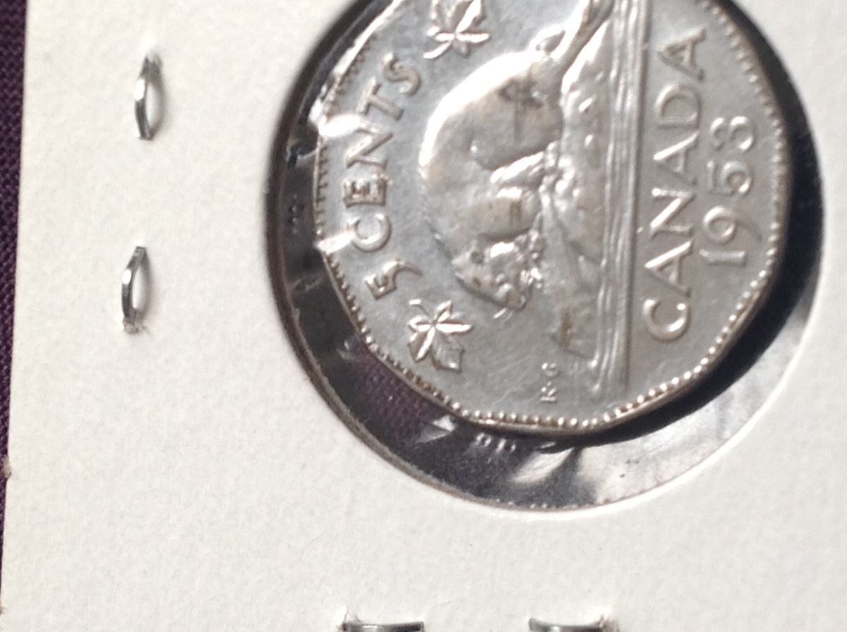 Is-This-A-1953-Canadian-Nickel,-SF,-Far-Leaf?