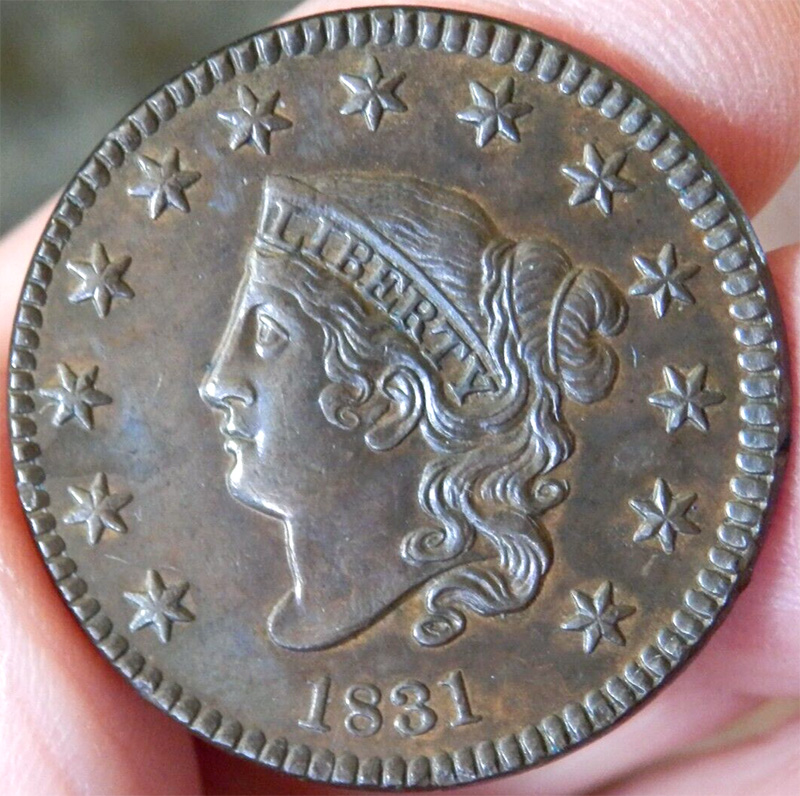 1831-Coronet-Large-Cent-AU-For-Evaluation