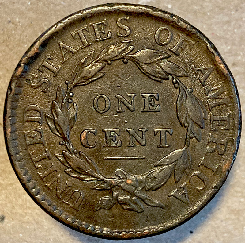1817-Coronet-Cent---Some-Rim-Damage---Comments