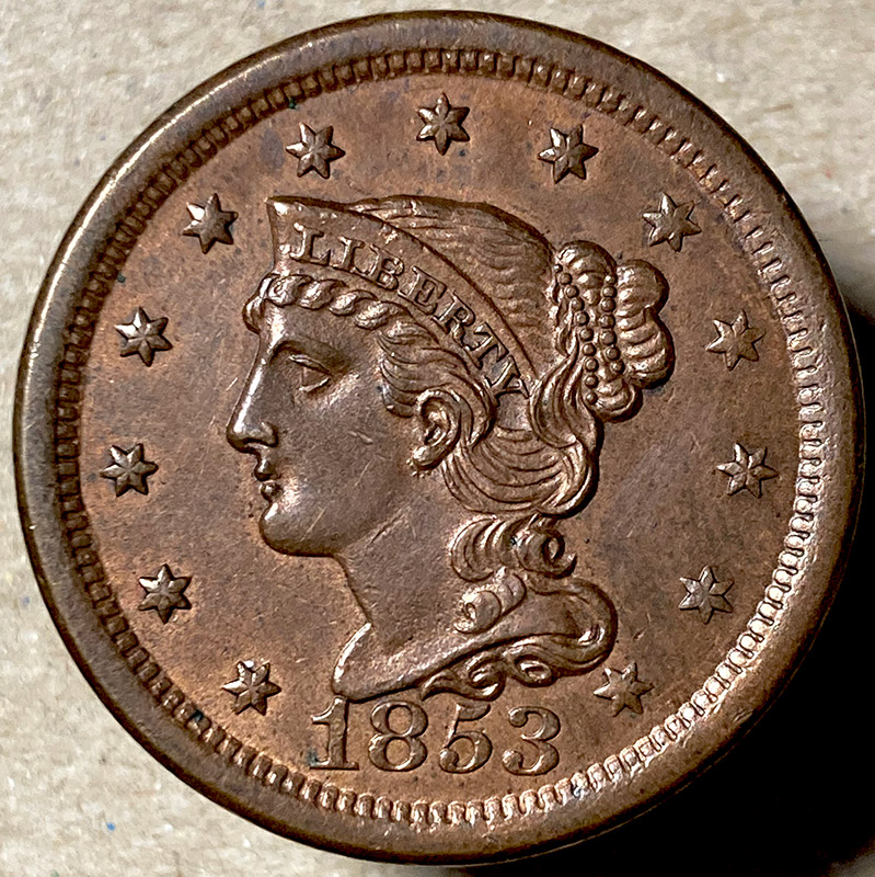 One-More-Braided-Hair-Cent---1853-N12---Opinions-And-Grade-Please