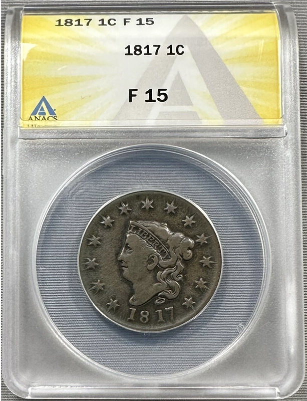 1817-Coronet-Cent---Some-Rim-Damage---Comments