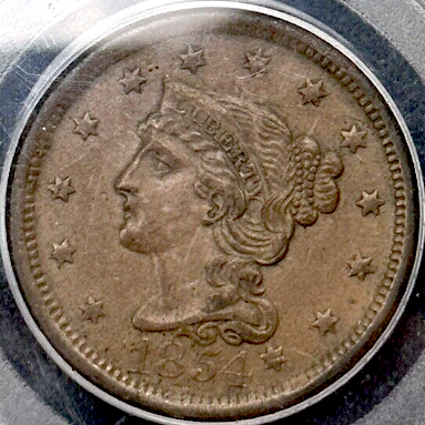 1854-Braided-Hair-Cent---Seller's-Pics---Slabbed---Thoughts?