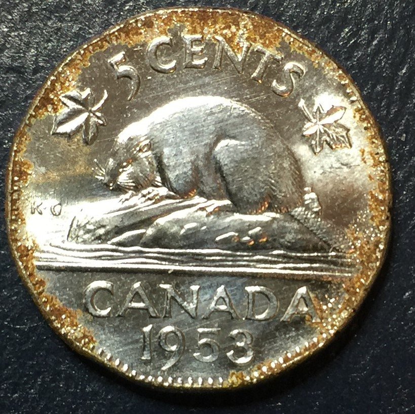 1953-Canadian-Nickel-NSF-And-Either-Far-Or-Near-Leaf?