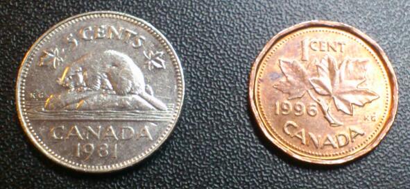 Dryer-Coins-Experiment.-1996-1c-&-1981-5c
