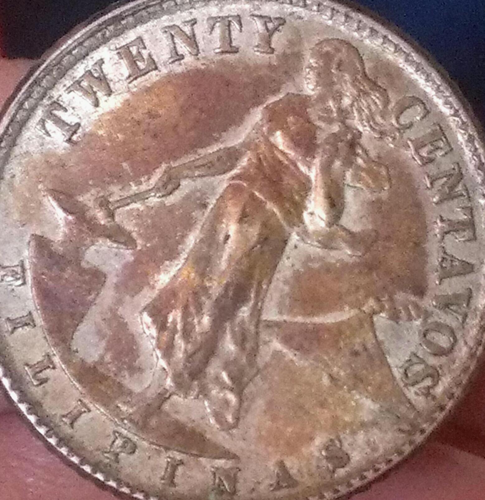 Us-Philippines-20-Centavos-In-Different-Color