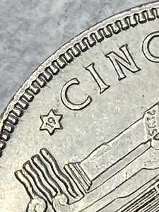 Spain-1949-5-Pesetas51-On-Star