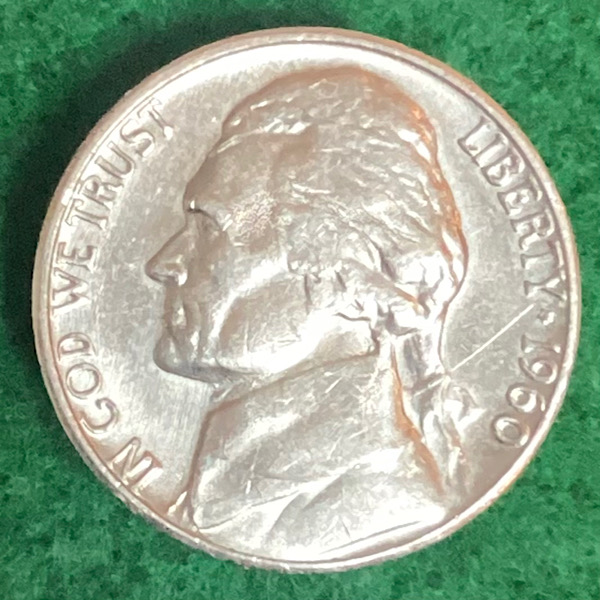1960-D-Jefferson-Nickel-From-A-Coin-Roll.