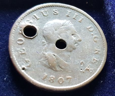 1806-George-III-Penny,-Nailed-Up-For-Good-Luck?