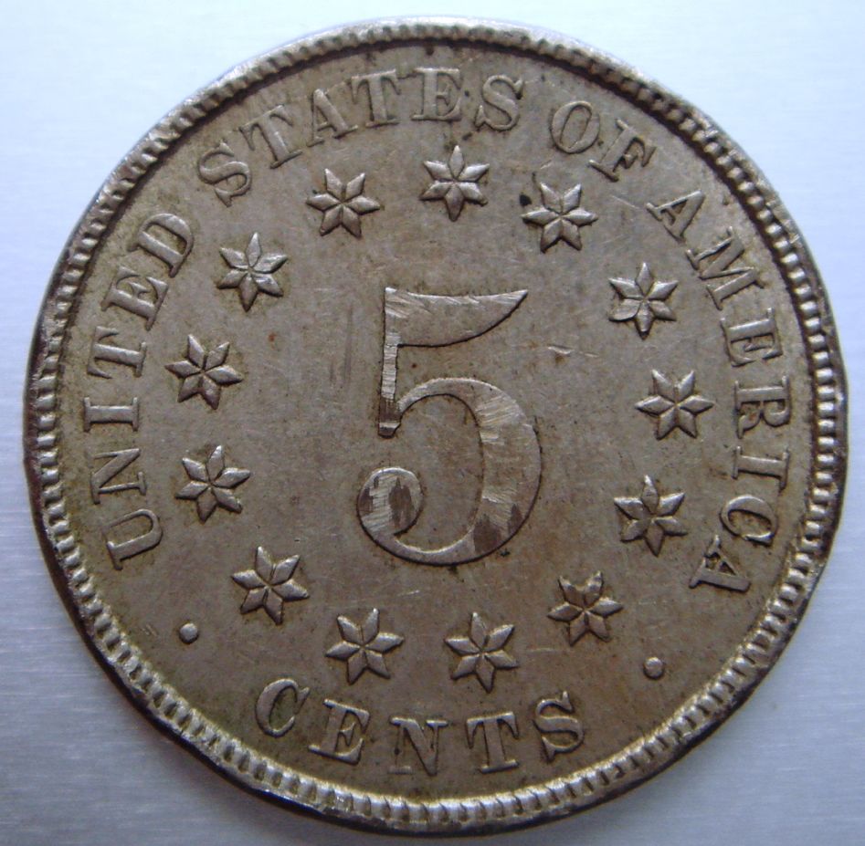 1883/2-Shield-Nickel-W/Lots-Of-Rim-Dings