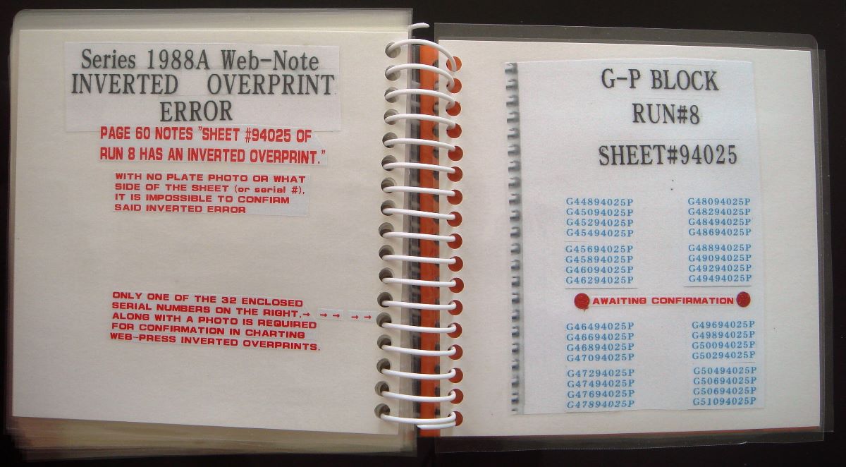 *web-Press-Census-On-Inverted-Overprint-Errors-+++-1988A-1995-$1-Errors*