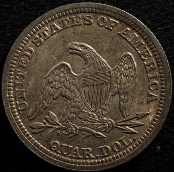 1853-A&r-Seated-Quarter---XF40-Or-Border-Au?