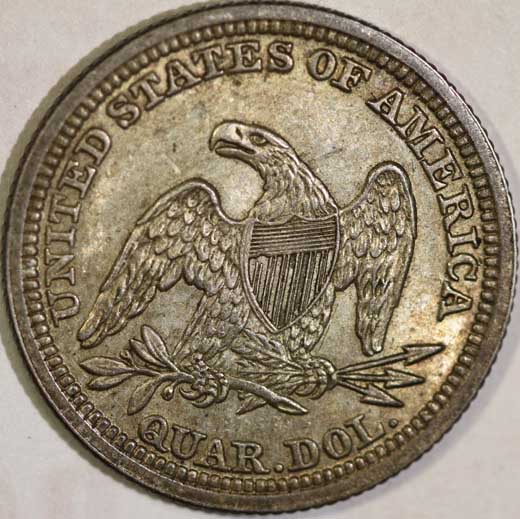 1853-A&r-Seated-Quarter---XF40-Or-Border-Au?