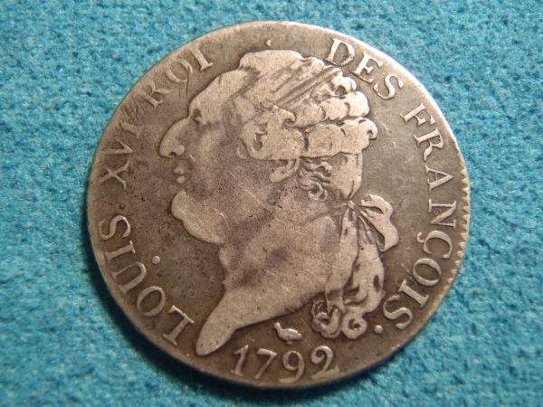 French-1792-Silver-Coin-N-Mint-Mark-With-Bird.-Louis-XVI