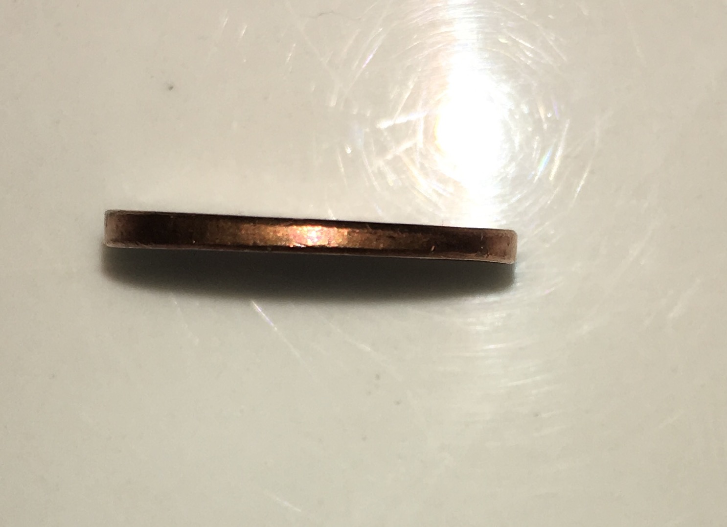 New-Looking-1964-One-Cent-With-Odd-Shape-And-Stamp