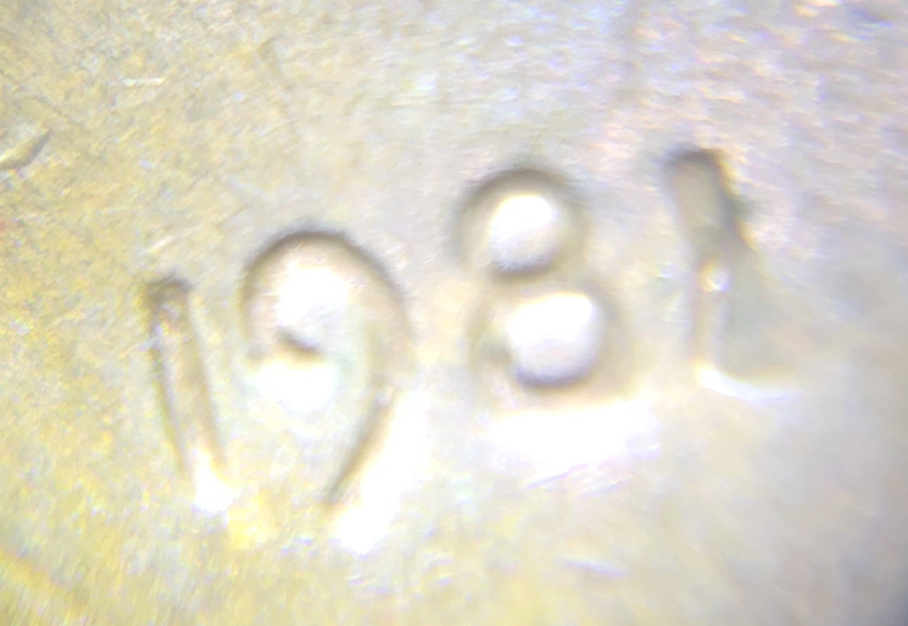 1981-Lincoln--No-Mint-Mark--Crooked-1-In-Date?