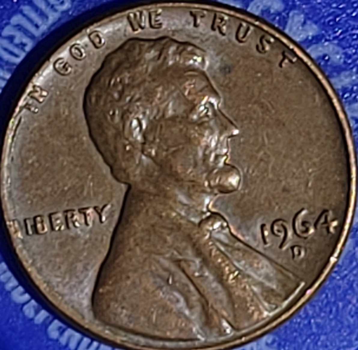 1964-D-Lincoln-Cent--Strange-Condition-Along-Left-Rim-Amd-