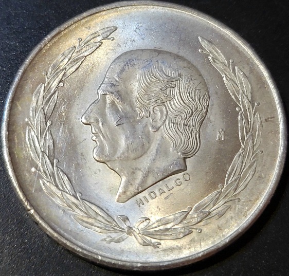 1953-Cinco-Pesos--Silver-Coin--Hodalgo