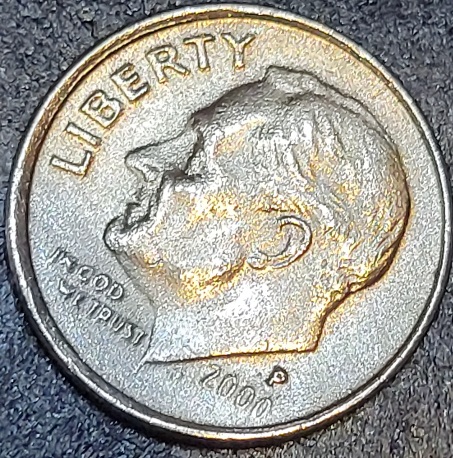 2000-P-Roosevelt-Dime-Mad-And-Weird-Texture