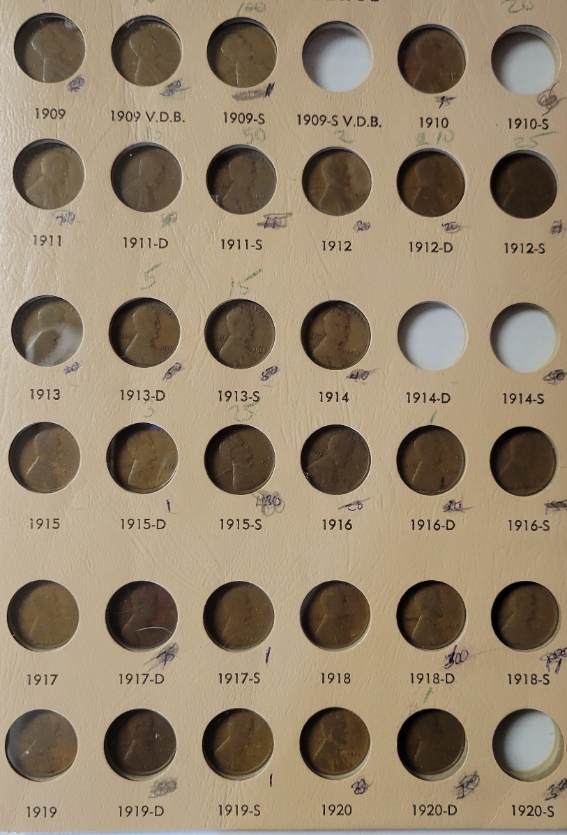 1909---1959-Lincoln-Cents--Incomplete-Collection