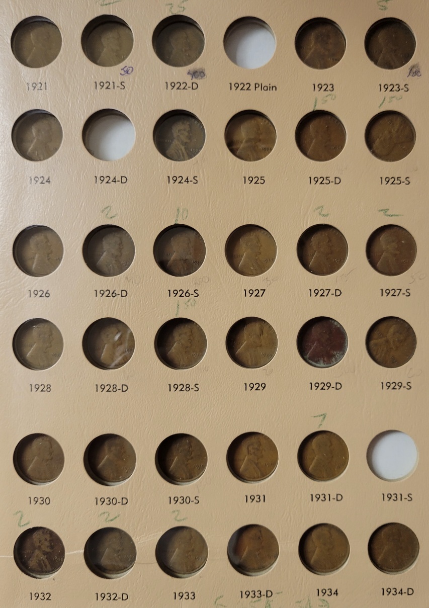 1909---1959-Lincoln-Cents--Incomplete-Collection