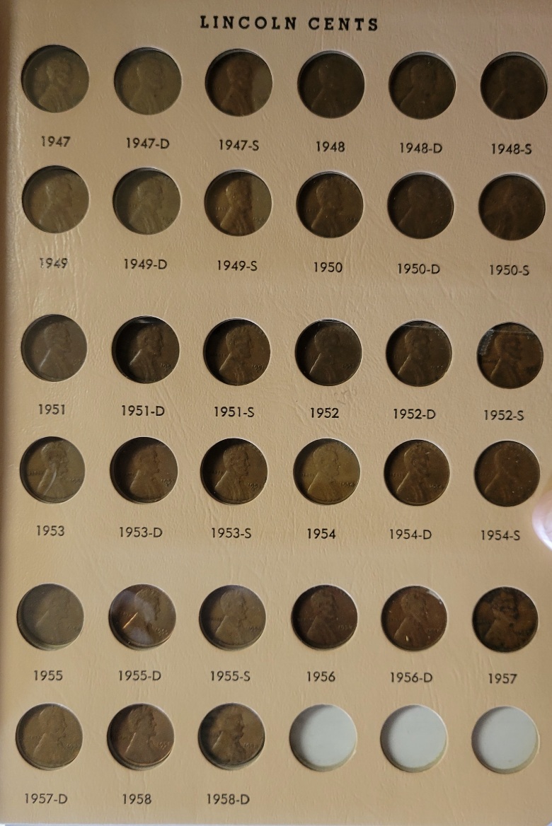 1909---1959-Lincoln-Cents--Incomplete-Collection