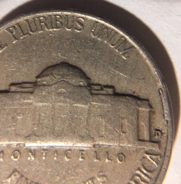1953-D-Jefferson-Nickel-Error,-Rim-Cud?