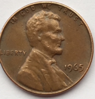 1965-P-Lincoln-Memorial-Cent,-Foundation-Break.--Unsure-How-To-Classify.