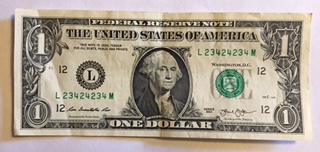 One-Dollar-US-FRN,-Bookends-And-Ink-Bleed-Through?--Fancy?