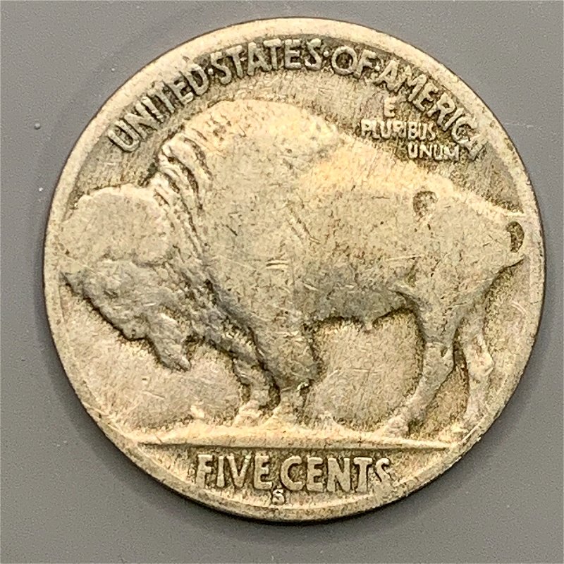 1921-S-Buffalo-Nickel-Lots-Of-Wear,-Die-Crack?
