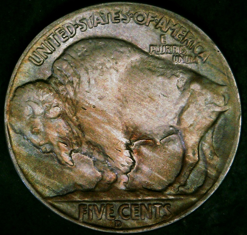 1936-D-Nickel-Weak-Strike,-Struck-Through,-Polished?
